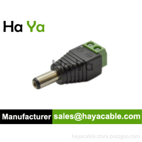 DC Male Barrel to 2 Conductor Screw down connector